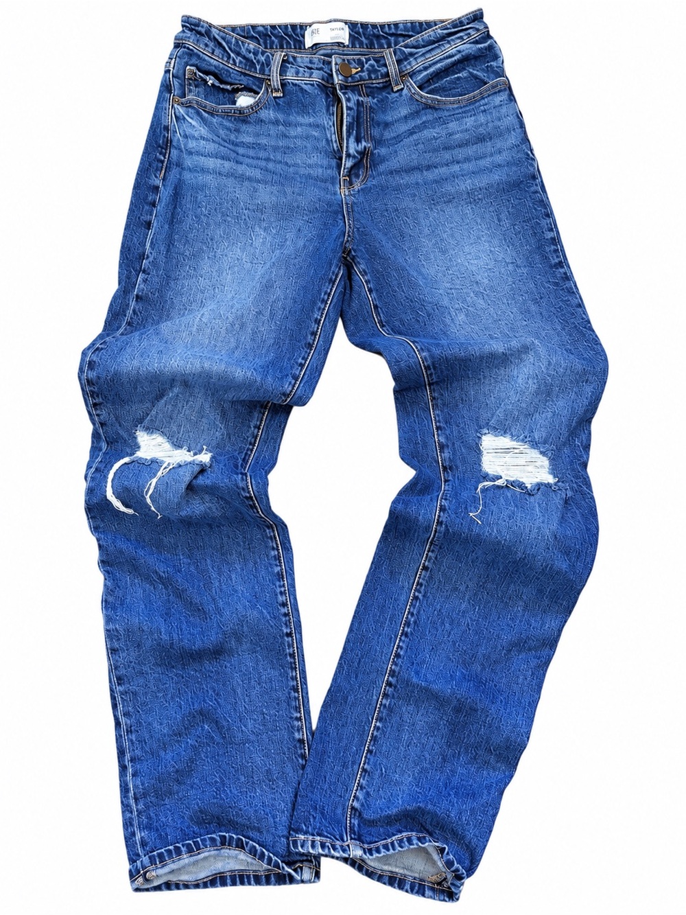 BKE Men's Blue Relaxed Distressed Jeans